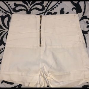 White High Waisted Shorts